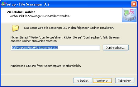 Datenrettung-Software Installationsordner