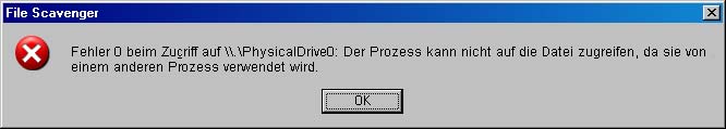 Fehler beim Plattenzugriff