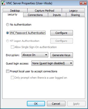 Konfigurieren Sie die VNC-Passwortauthentifizierung