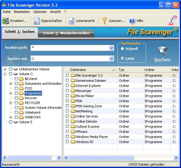 Files shown in Tree View