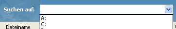 Auswahl eines Volumes oder einer Plattennummer für die Suche
