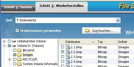 Ordnernamen wiederherstellen.