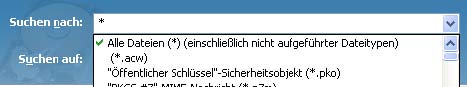 Einschränkung der Suche.