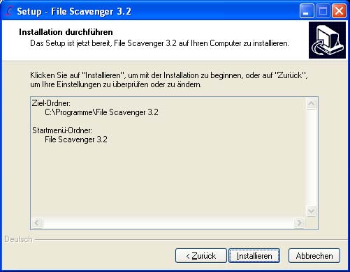 Installieren datenrettung programm