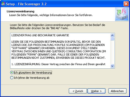 Verloren Daten-Warnung