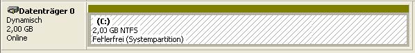 Die Windows-Datenträgerverwaltung zeigt C als Laufwerk auf Platte 0 an./></div>
				<div align=