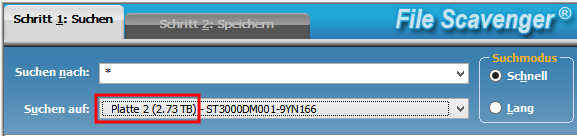 Durchsuchen von neu formatierten Laufwerken mit File Scavenger