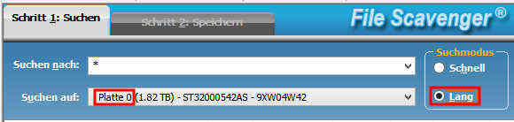Durchsuchen eines Laufwerks, das auf die Werkseinstellungen zurückgesetzt wurde, mit File Scavenger